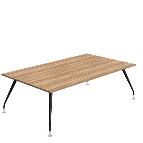 Massa Boardroom Table - 2400 - Black Legs - Barley Blackwood