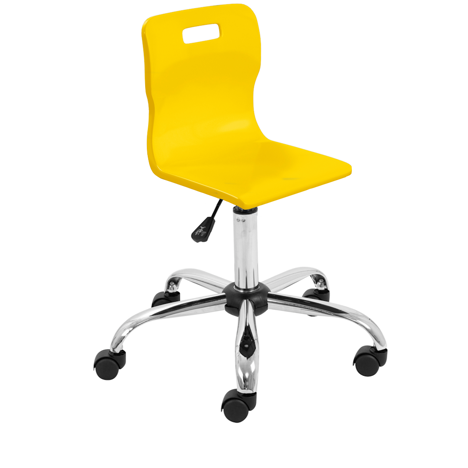 Titan Swivel Senior Chair - Chrome Base - Yellow