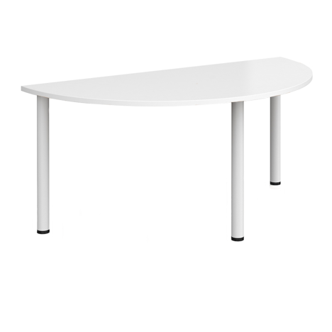 Semi Circular Radial Leg Meeting Table 1600 - White - White