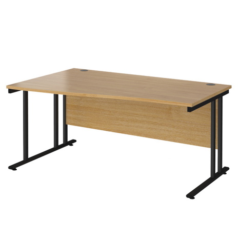 Wave Cantilever Workstation - 1600 - Left Hand - Black - Oak
