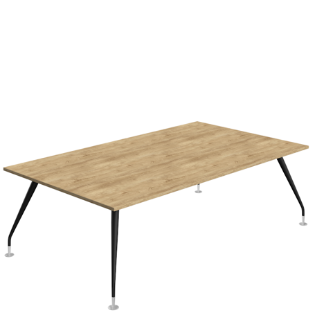 Massa Boardroom Table - 2400 - Black Legs - Natural Nebraska Oak