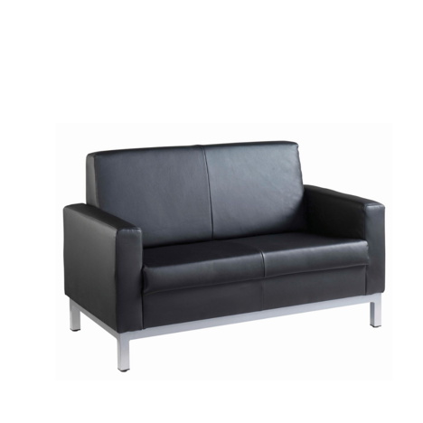 Helsinki Square Back Leather Reception Two Seater Chair 1340mm wide