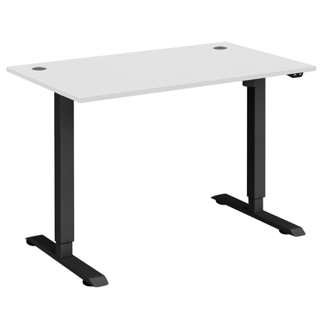 Electric Ergonomic Sit-Stand Workstation - 1400 - Black Frame - White