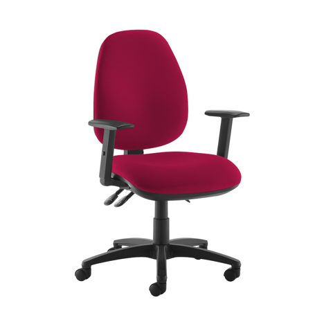 Jota XL Fabric Back Operator Chair - Height Adjustable Arms - Diablo Pink