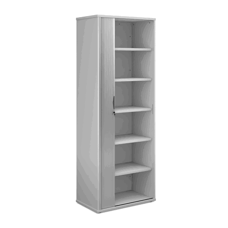 Maestro 25 Single Door Tambour Cupboard - 2140mm - White