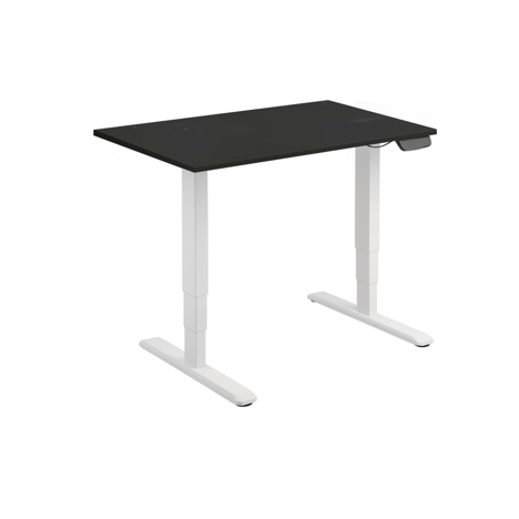 Electric Sit-Stand Desk with Dual Motors - 1200 - White Frame - Black