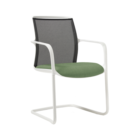 Lacey Meeting Chair - White Frame - Drawbridge