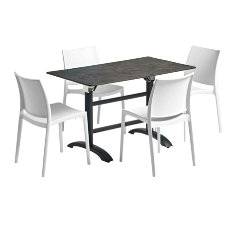 Maya Side Chairs Dining Set - White
