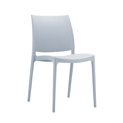 Maya Stacking Side Chair- Silver Grey