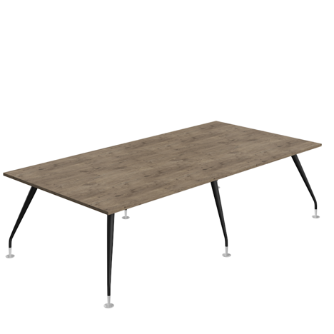 Massa Boardroom Table - 2800 - Black Legs - Grey Nebraska Oak