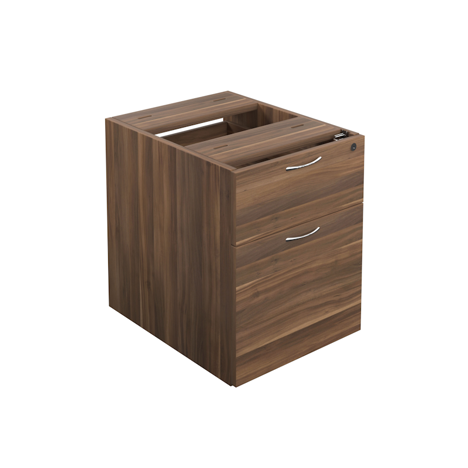 2 Drawer Fixed Pedestal - Dark Walnut
