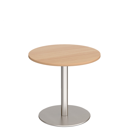 Monza Circular Dining Table - Brushed Steel - Beech