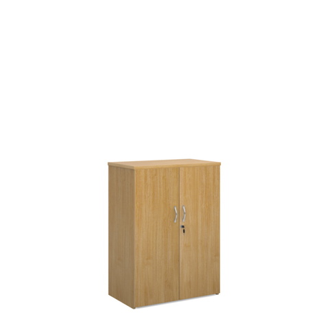 Double Door Cupboard - 1090mm High - Two Shelves - Oak