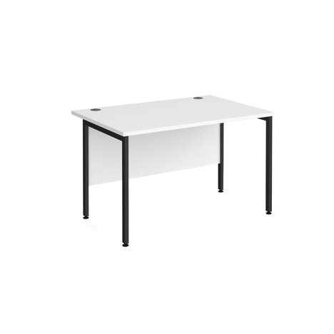 Straight Desk - H-Frame - 1200 - Black - White
