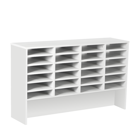 Post Sorter - Pigeon Hole Base Sorter Units - 4 Bay - 24 Compartment - White