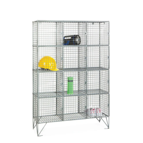 Wire Mesh Compartment Lockers - 12 Compartment - 305mm Deep