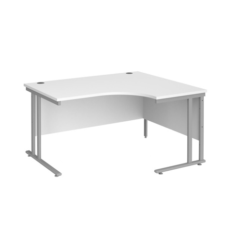 Radial Cantilever Workstation - 1400 - Silver - Right - White
