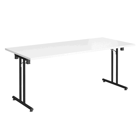 Rectangular Folding Leg Table - 1800 - Black - White