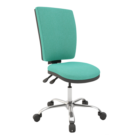 Squared Back Task Chair - Chrome Base - No Arms