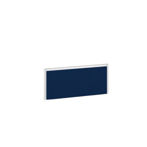 Straight Fabric Desktop Screen with White Aluminium Frame - 1000mm - Blue