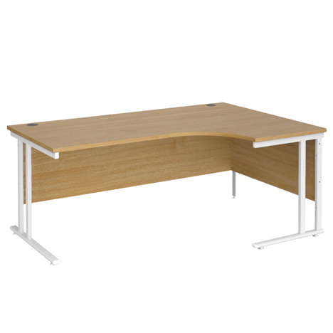 Radial Cantilever Workstation - 1800 - White - Right - Oak