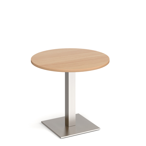 Brescia Circular Dining Table - Brushed Steel - Beech