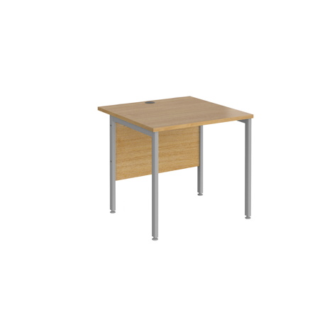 Straight Desk - H-Frame - 800 - Silver - Oak