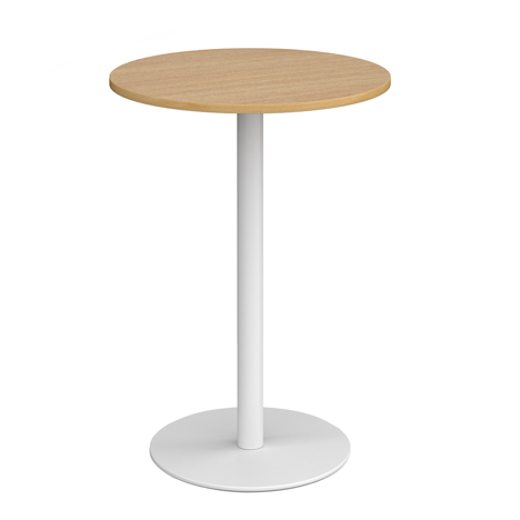 Monza Circular Poseur Table - White - Oak