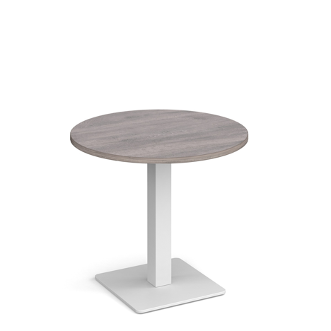 Brescia Circular Dining Table - White - Grey Oak