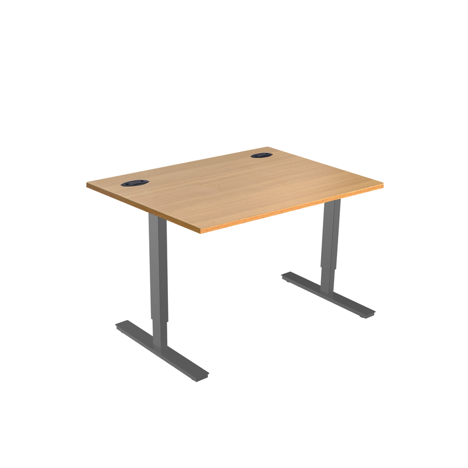 Electric Height Adjustable Desk - 1200mm - Black Frame - Beech