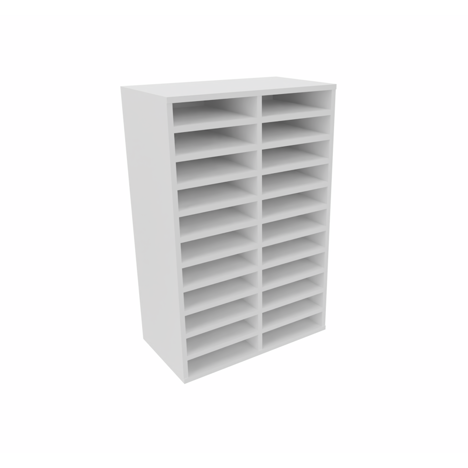 Pigeon Hole Unit - 4 Bay Wide - 22 Compartment - White