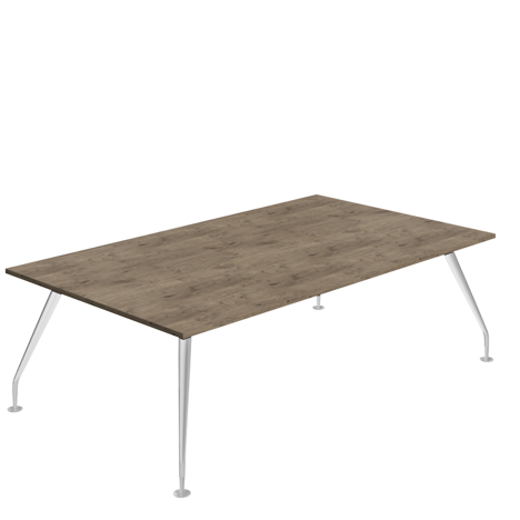 Massa Boardroom Table - 2400 - Silver Legs - Grey Nebraska Oak
