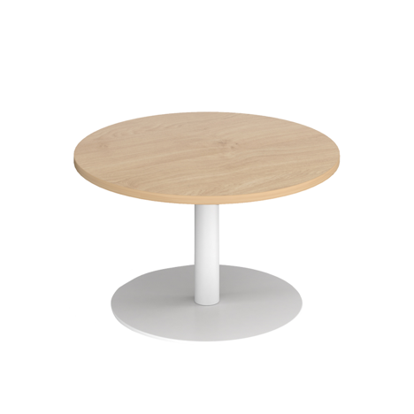Monza Circular Coffee Table - White - Kendal Oak