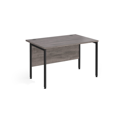 Straight Desk - H-Frame - 1200 - Black - Grey Oak