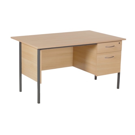Teacher Desk - 1200 - 2 Drawer - Oak