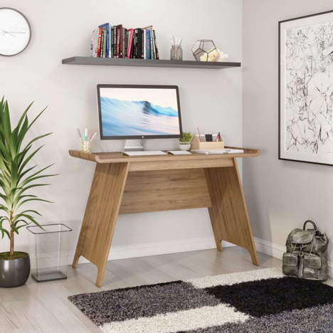 Towson Home Office Trestle Desk in Beaufort Oak Finish