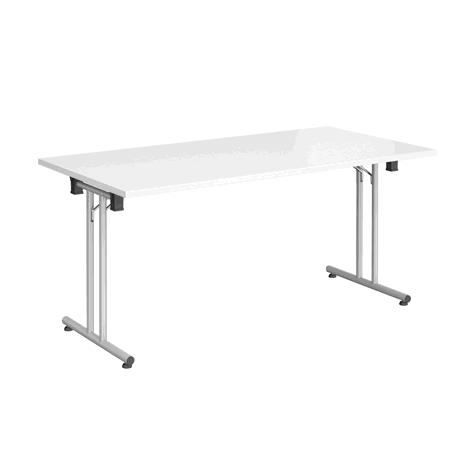 Rectangular Folding Leg Table - 1600 - Silver - White