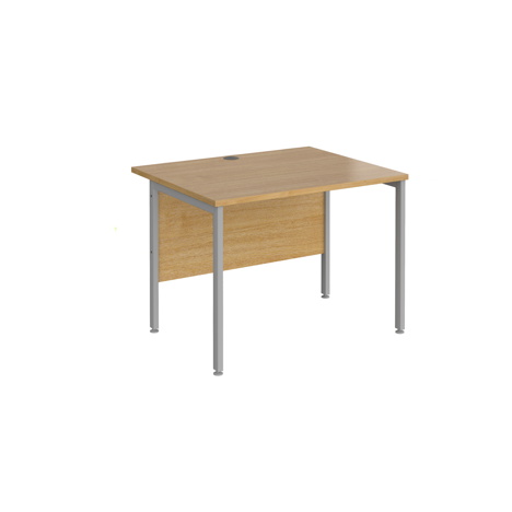 Straight Desk - H-Frame - 1000 - Silver - Oak