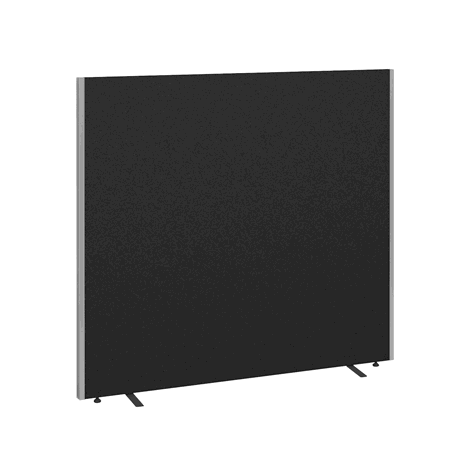 Floor Standing Fabric Screen - W1600 x D40 x H1500mm - Black
