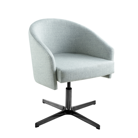 Fuji Upholstered Lounge Chair - Black 4 Star Swivel Base