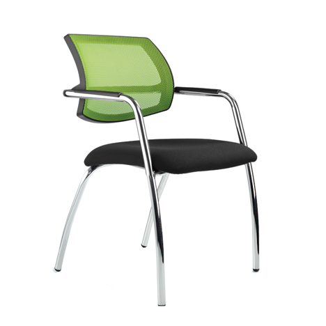 Venus - Meeting Room Four Leg Chair with Mesh Back - Green