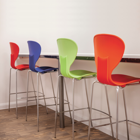 Rochester Stool with Chrome 4 Leg Frame (Pack of Two)