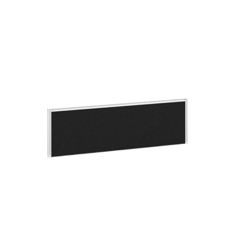 Straight Fabric Desktop Screen with White Aluminium Frame - 1200mm - Charcoal