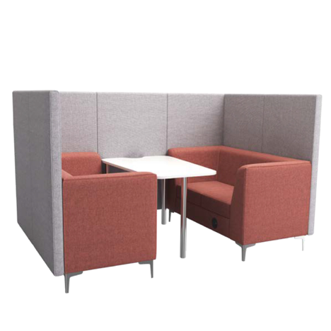 Simoon Booth - 4 Seater Booth - Open Front with Arms