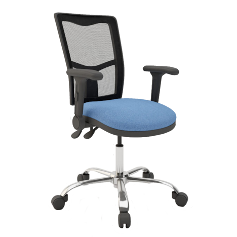 ZIMP Mesh Back Operator Chair - Folding Arms - Chrome Base