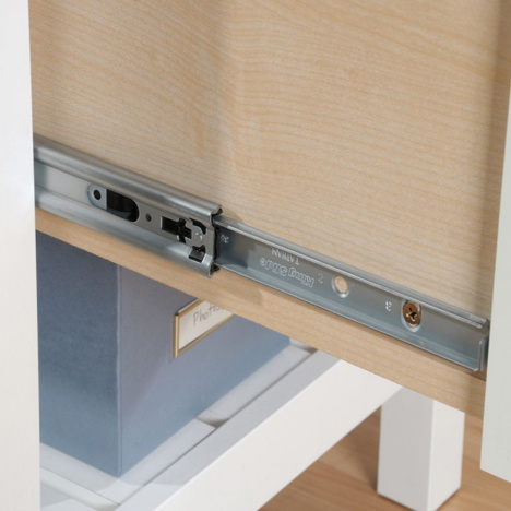 Shaker Style Home Office L-shaped Desk in a Soft White
