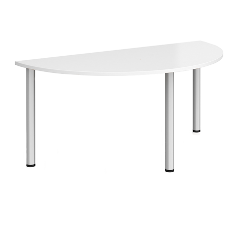 Semi Circular Radial Leg Meeting Table 1600 - Silver - White