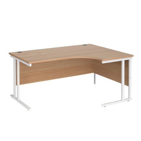Radial Cantilever Workstation - 1600 - White - Right - Beech