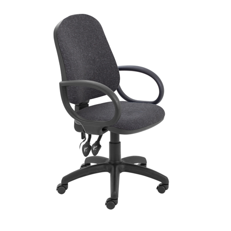 Calypso II High Back Operators Chair - Fixed Arms - Charcoal