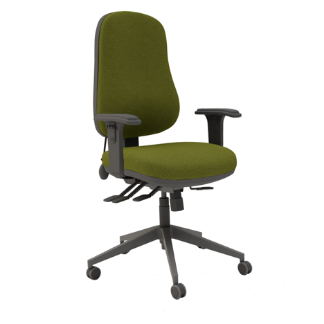 Ergo Plus Task Chair - Adjustable Arms - Black Base